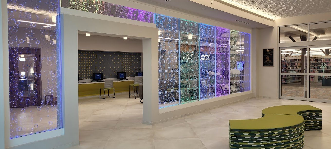 Rod style bubble wall swirley at euless library in texas 6 1