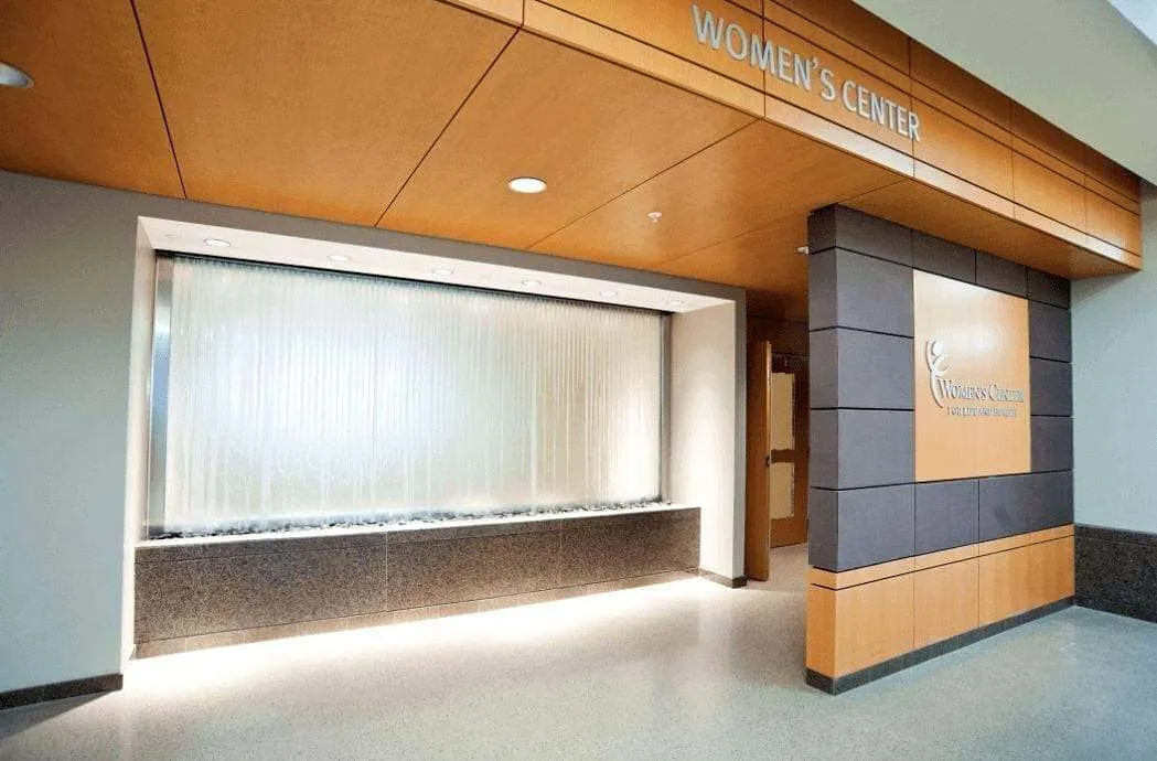 Water wall frosted glass waterfall little company of mary evergreen park illinios